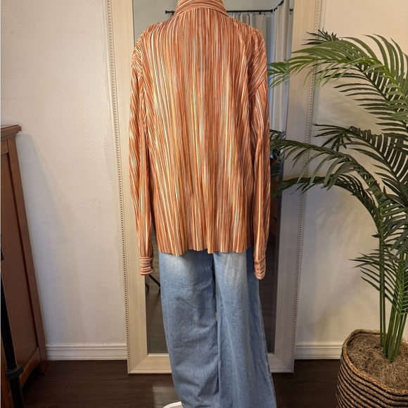 Steve Madden Peach Striped Blouse - Picture 2 of 5